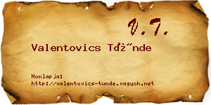 Valentovics Tünde névjegykártya